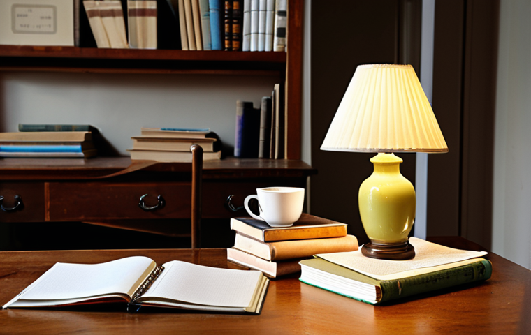 **

A stack of well-worn textbooks on trade English, with flashcards and a partially filled notebook scattered around.  A warm, inviting desk lamp illuminates the scene.  Emphasis on creating a sense of diligent study and preparation.  Consider adding elements like a half-finished cup of coffee or a highlighter resting on an open page.
**