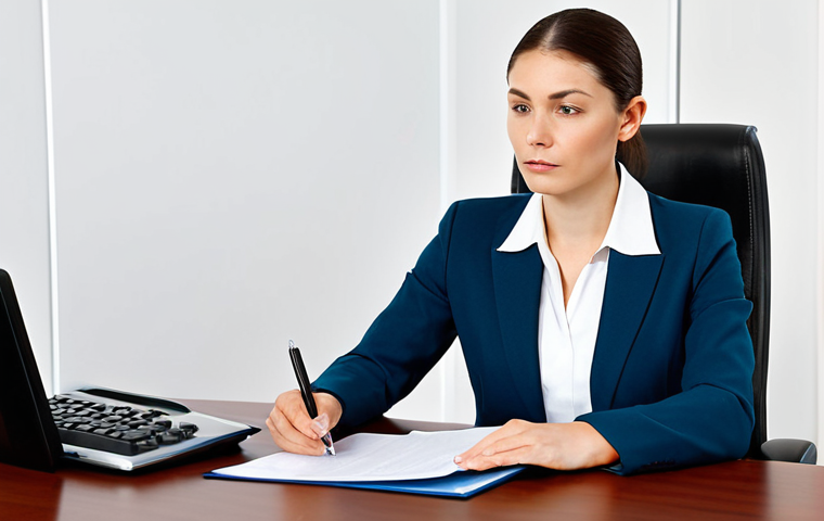 Professional Businesswoman**

A confident businesswoman in a tailored business suit, fully clothed, sits at a modern desk in a bright, contemporary office. She is reviewing documents with a focused expression. Perfect anatomy, correct proportions, well-formed hands, natural pose. Safe for work, appropriate content, professional, modest, family-friendly. High-quality professional photography, clean composition.

**