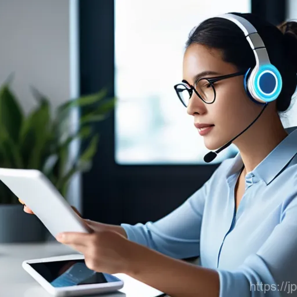 무역영어 학습법과 자료 활용의 효율적 활용 방법 - **Prompt 1: AI-Powered Business English Speaking Practice**
    A focused young professional woman, ...