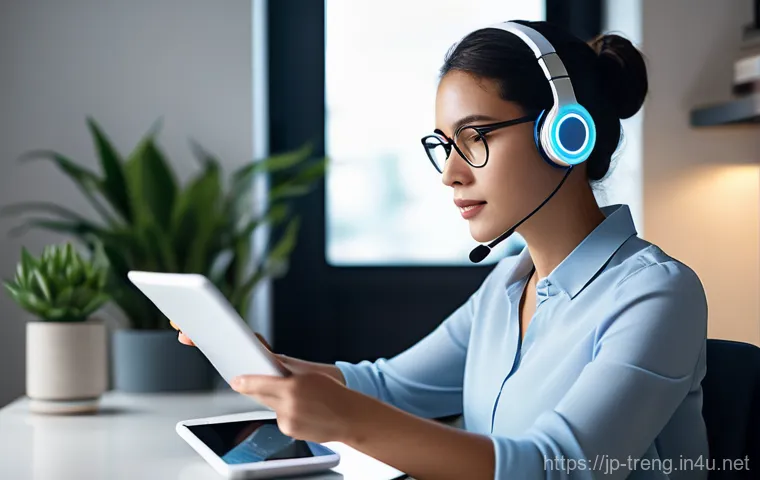 무역영어 학습법과 자료 활용의 효율적 활용 방법 - **Prompt 1: AI-Powered Business English Speaking Practice**
    A focused young professional woman, ...