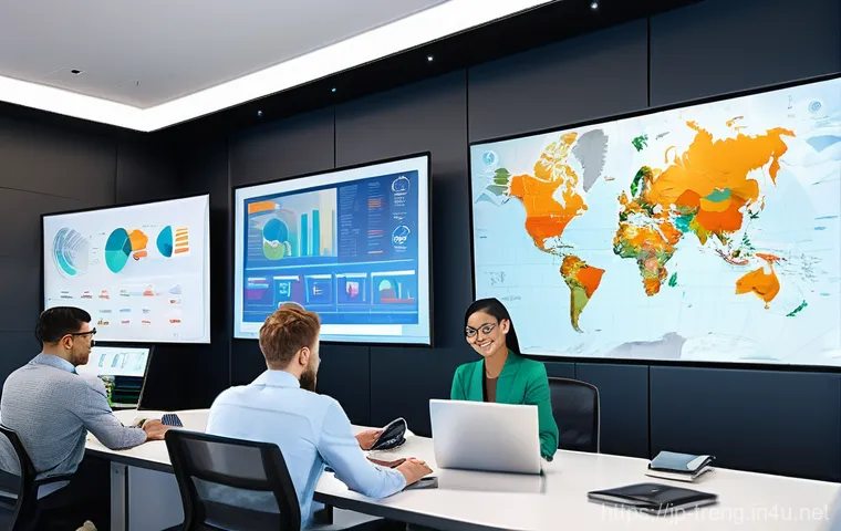 무역영어를 활용한 국제 무역 사례 분석 - **Prompt:** A group of diverse international business professionals, including individuals of East A...
