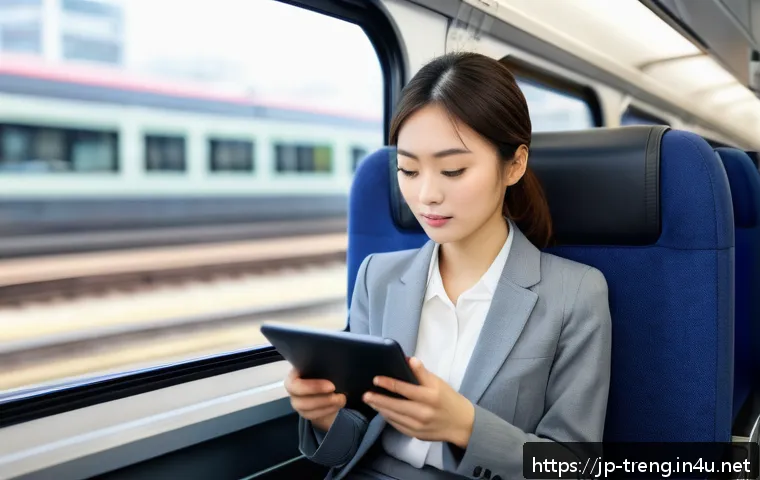 무역영어 실기시험 성공을 위한 실전 스킬 - A modern Japanese office scene showing a young professional woman studying trade English vocabulary ...
